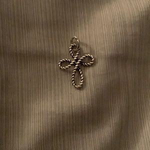 Retired James Avery twisted rope cross